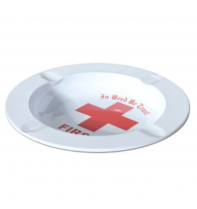 Black Leaf | Posacenere con croce rossa