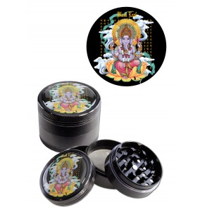 Black Leaf | Grinder 4 parti di metallo | Ganesha